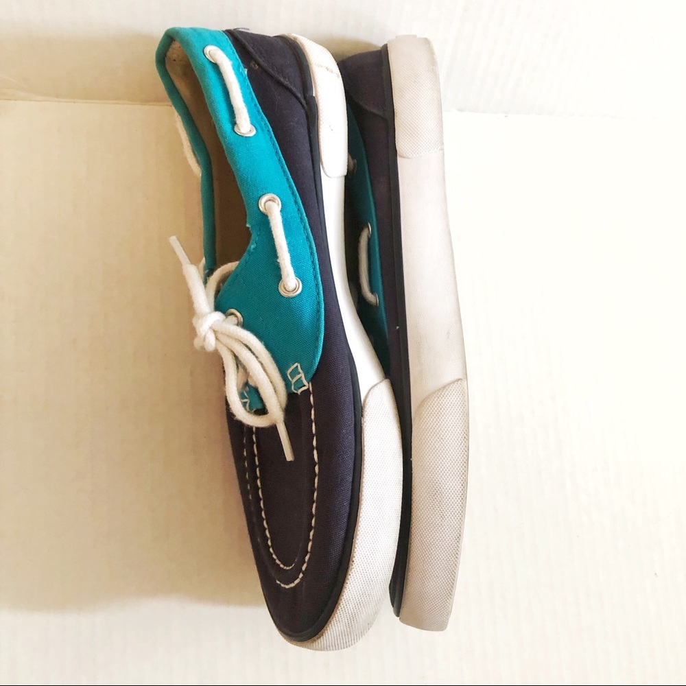 LRL Boat Shoes Bristol Navy & Bright Blue Sz 8.5 - Picture 5 of 8